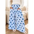 thumbnail image 2 of TinyCribz Women's Wide Leg Pants, Casual Sky Blue Polka Dot XL, 2 of 6