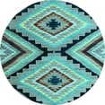 thumbnail image 1 of Ahgly Company Indoor Round Abstract Light Blue Modern Area Rugs, 7' Round, 1 of 4