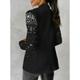 thumbnail image 6 of Women'S Business Blazer, Long Sleeve Open Front Suit Jacket, Rhinestone Button Down Coat, Office Work Wear Black S, 6 of 7