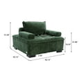 thumbnail image 7 of Square Modern Living Room Sofa Chair Ottoman, Upholstered Lazy Sofa Chair with Rubber Wood Legs and Thick Backrest, Stylish Leisure Chair Suitable for Bedroom, Hotel and Living Room, Emerald, 7 of 7