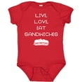 thumbnail image 3 of Inktastic Live Love Sandwiches Boys or Girls Baby Bodysuit, 3 of 5