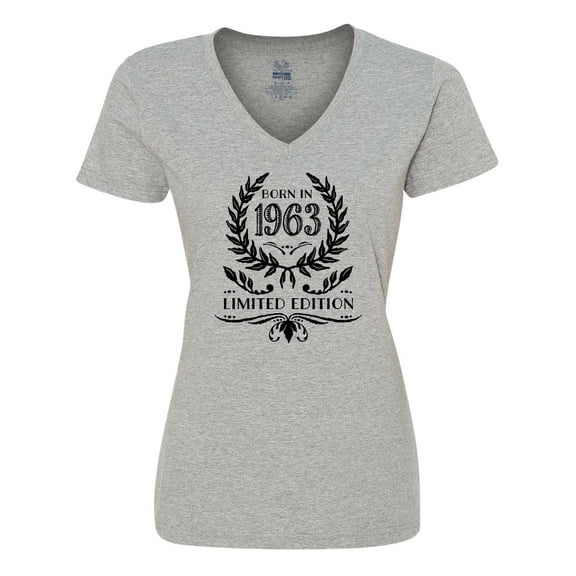 Inktastic Born in 1963 Limited Edition Women's V-Neck T-Shirt