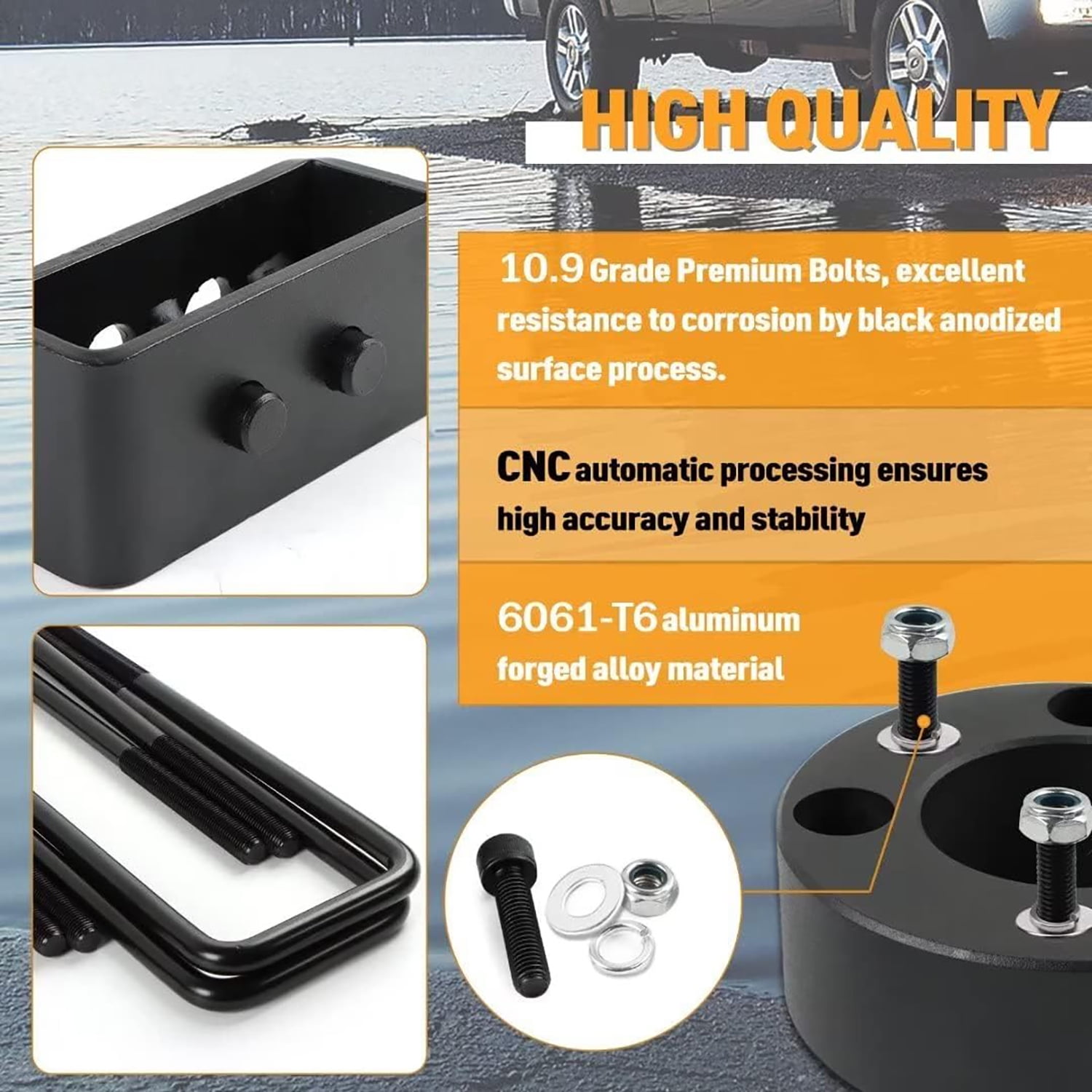 PANGOLIN 1 Set 3" Front & 2" Rear Leveling Lift Kit Fit for 2004-2020 F-150 2WD 4WD Suspension Leveling Kit Automotive Professional Replacement Parts