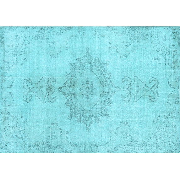 Ahgly Company Indoor Rectangle Abstract Light Blue Contemporary Area Rugs, 7' x 9'