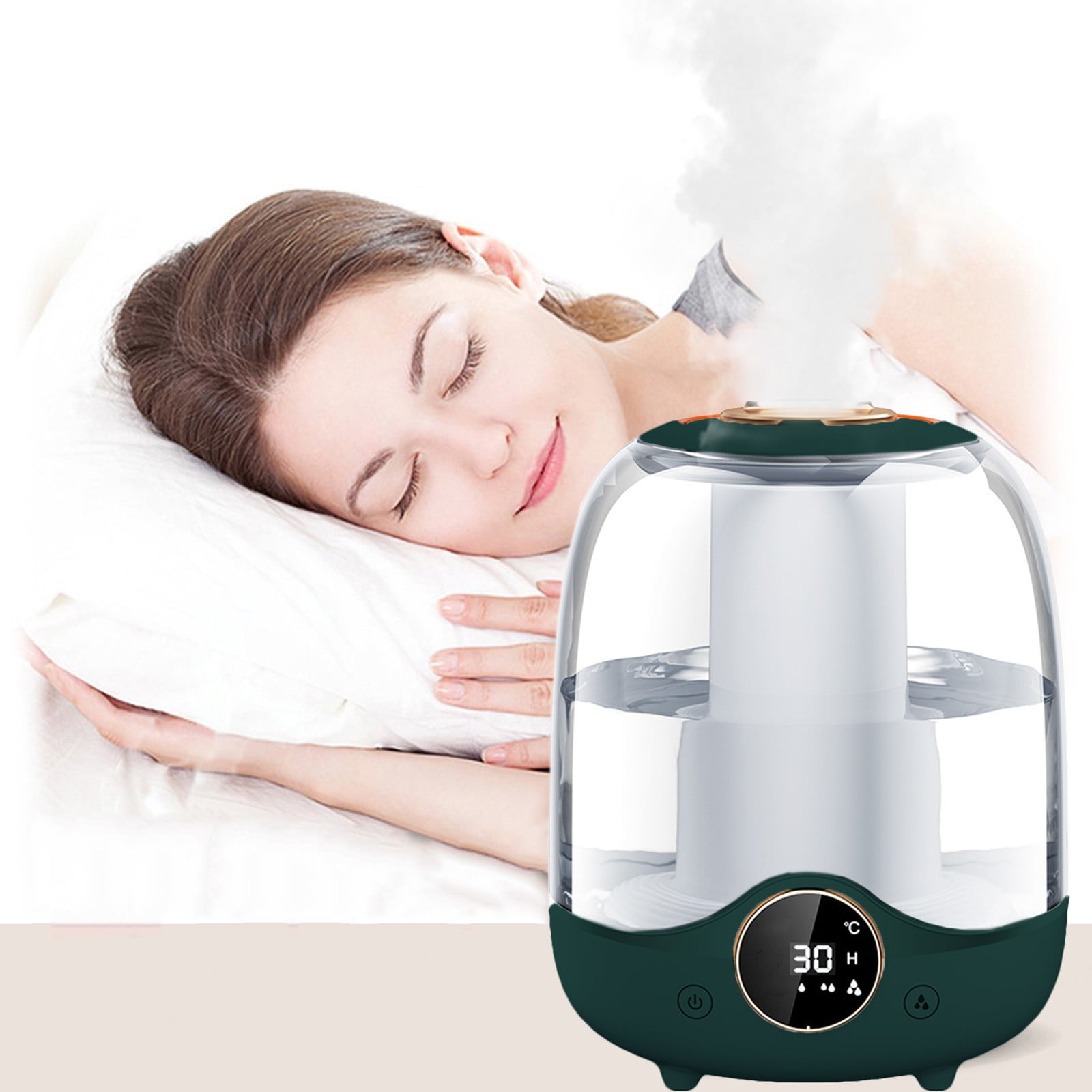 FHBVT 3L Humidifier for Bedroom, Cool Mist Oil Diffuser with 7 Night Lights, Quiet Humidifier for Large Rooms, Auto Shut-Off, Ideal for Family, Office, Nursery, and Sleep Improvement