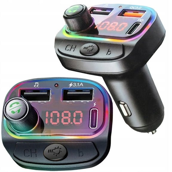 Car MP3 Bluetooth Player C14 RGB PD/QC3.0 Fast Charging Transmitter