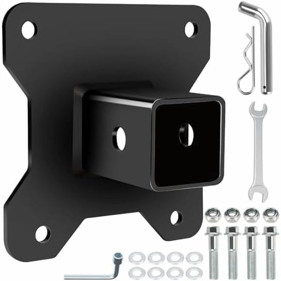 2 Inch Hitch Receiver Heavy Duty Steel UTV Trailer Hitch Adapter Replacement for 2014-2024 Polaris RZR XP1000 XP 4 1000 UTV ATV Accessories Bolt-On Bumper Tow Hitch Extender with 5/8 Hitch Pin