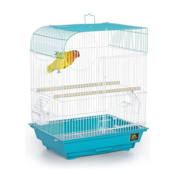 HomeStock Rustic Retreat Top Bird Cage with Durable Metal Construction, Spacious Interior, and Convenient Top Access-Color:Teal,Size:Flat Top