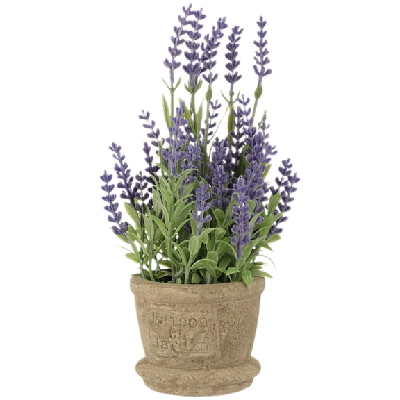Realistic Artificial Lavender Plant in Decorative Pot, Faux Potted Flower for Home, Office, and Indoor Garden Decor