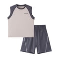 thumbnail image 4 of Amidoa Boys 2 Piece Outfits Summer Clothes Cute Tank Top and Casual Pants Kids Clothing Sets Khaki Size 5T, 4 of 9