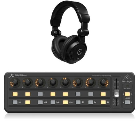 Behringer X-Touch Mini Ultra-Compact Universal USB Controller with TAPH100 Studio Monitor Headphones