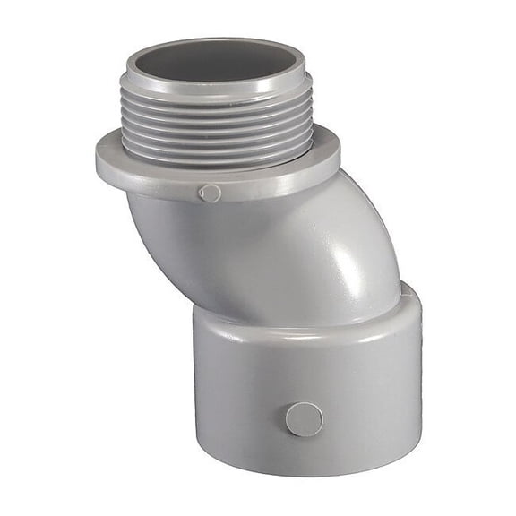 Cantex Conduit Fitting Connector, 2 in, Threaded, PVC, Plain 5133185