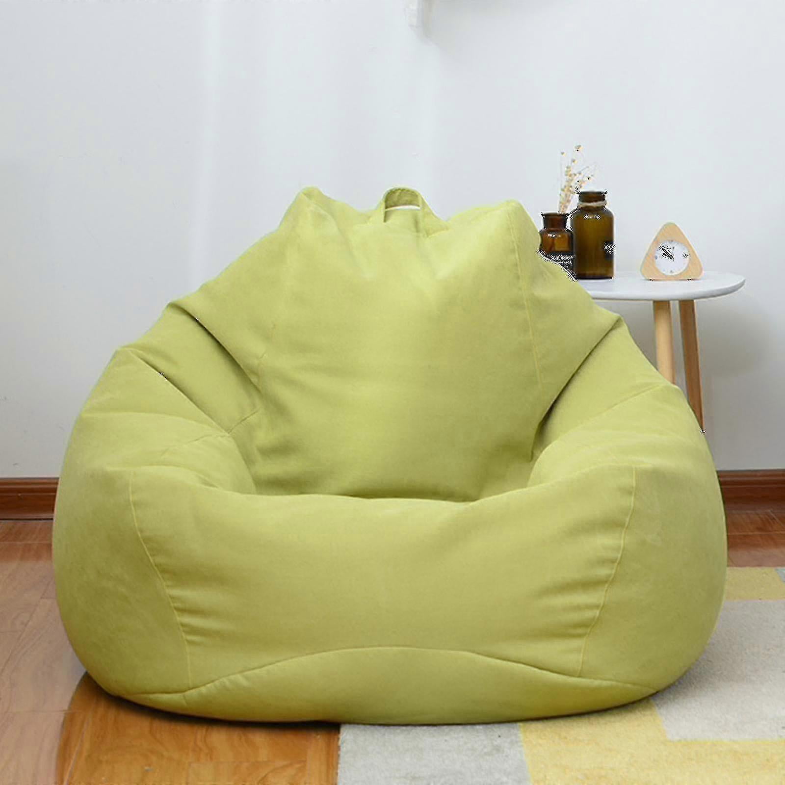 Housse De Pouf (sans Remplissage), Pouf Geant Adulte Et Enfants, Ultra Doux Housse De Pouf Poire Pour Grand Canapé/Chaise Longue, Fauteuil De Salon, Jaune,XL