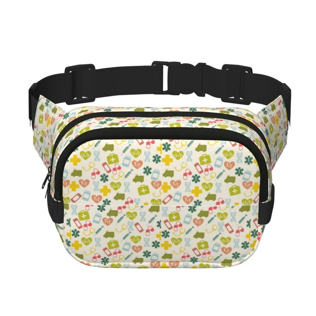 Easygdp Medical Icons Fanny Packs para Mujeres y Hombres, Bolsa de Cinturón, Bolsos de Cruz para Trabajo/Correr/Senderismo