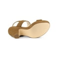 thumbnail image 5 of BLISSFUL STEP Women's Platform Heels Chunky Heel Slingback Open Toe Sandals Brown 6, 5 of 8