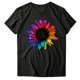 thumbnail image 4 of Gibobby Camisetas Mujer Baratas Manga Corta Camiseta informal con estampado de flores para mujer, camiseta de manga corta con cuello redondo, camiseta elegante(Negro,XL), 4 of 5