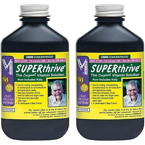 SuperThrive Plant Vitamin pp Plant Food with 50 Vitamins & Kelp, 4 Ounce (2-Pack)