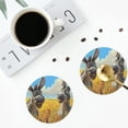 thumbnail image 4 of Fuzoiu Funny Countryside Donkey Print Leather Coasters Set,Drink Coasters Set of 4,for Tabletop Protection, Durable PVC Coasters,Home Décor and Housewarming Gift-Round Shape, 4 of 6