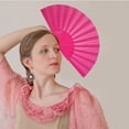 thumbnail image 5 of Elegant Handheld Folding Fan for Performances & Gifts - Lace Edging, Gold Decorations, 23cm Ribs, 40cm Amplitude, Durable Plastic Fashion Accessory, 5 of 5
