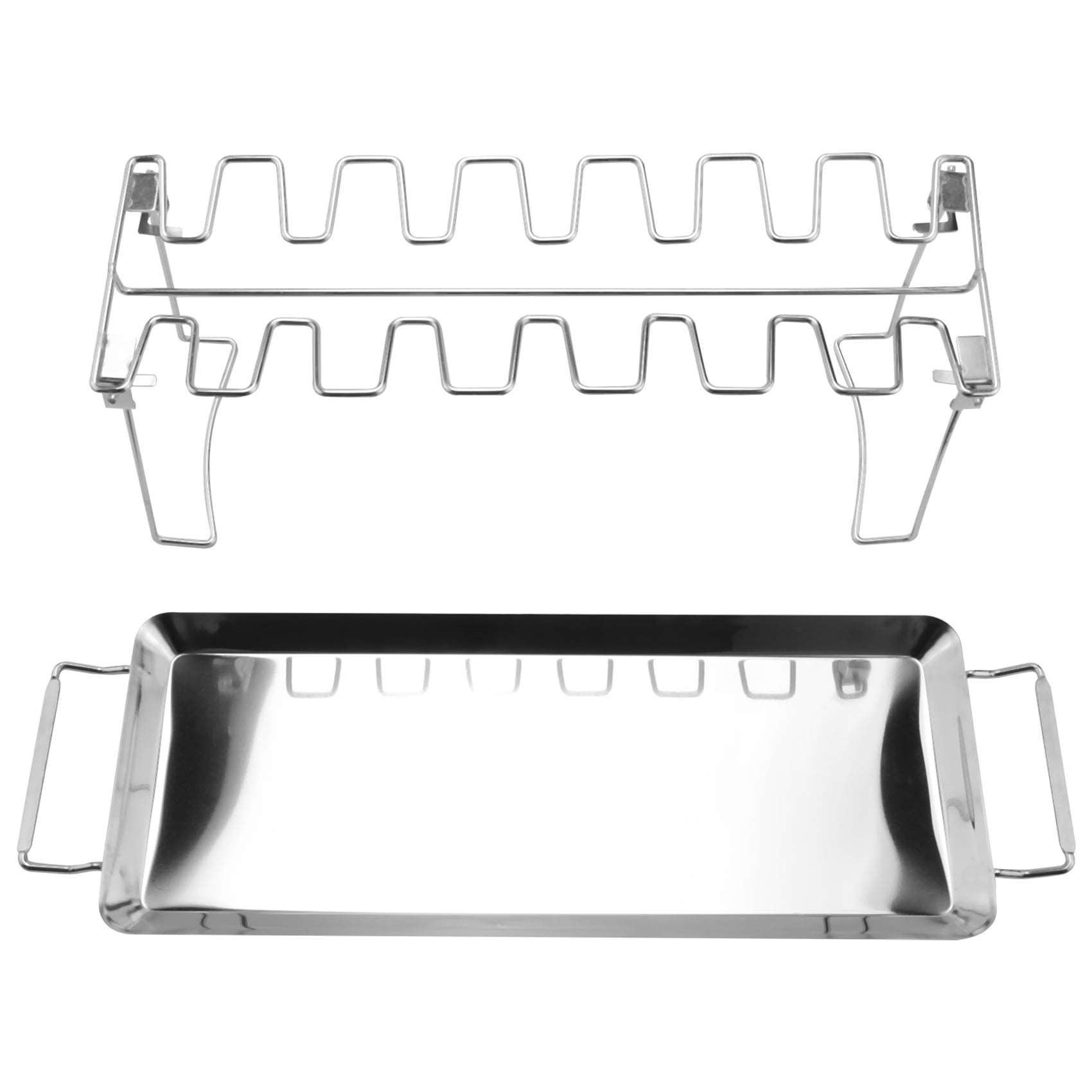 Chicken Leg Wing Rack 14 Slots Stainless Steel Roaster Stand with Drip