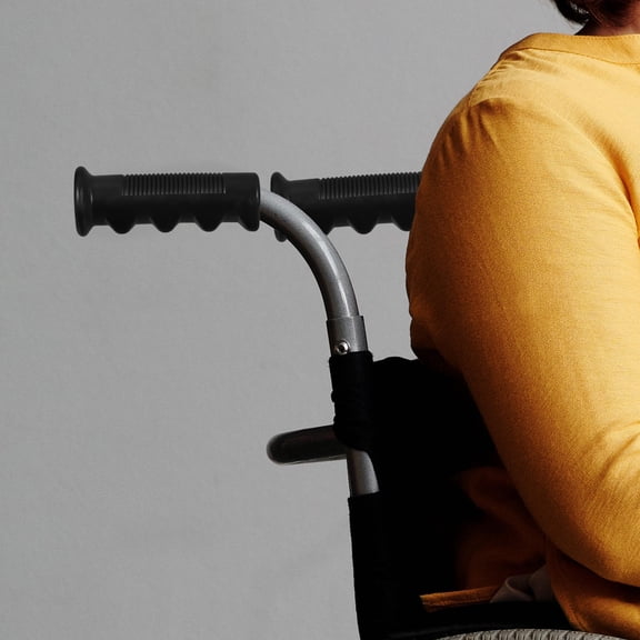 PBPBOX Wheelchair Extension Handles Black PVC 2Pcs Anti Slip Design