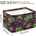 thumbnail image 4 of Coolnut Mardi Gras Theme Storage Basket Foldable Storage Bin, Canvas Rectangular Storage Basket with Leather Handles for Home Closet & Office Decor Gifts, 4 of 7