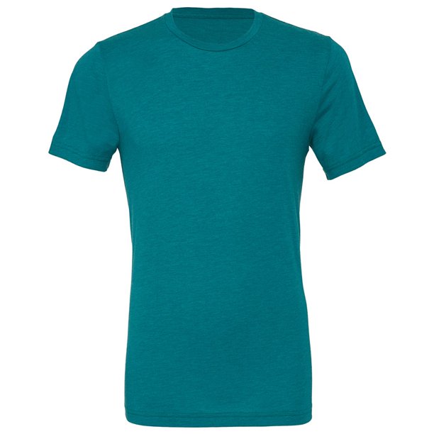 Canvas - Camiseta básice con cuelloredondo de manga corta ajustada en el Bicep para hombre - Verano (Azul teal Triblend)