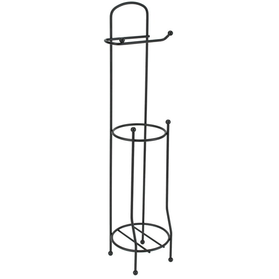 Bath Bliss Toilet Paper Holder and Dispenser, Freestanding, Matte Black