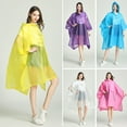 thumbnail image 6 of TNOBHG Adult Raincoat Eva Transparent Hooded Raincoat Adult Unisex Mid-length Poncho Solid Color Raincoat, 6 of 8