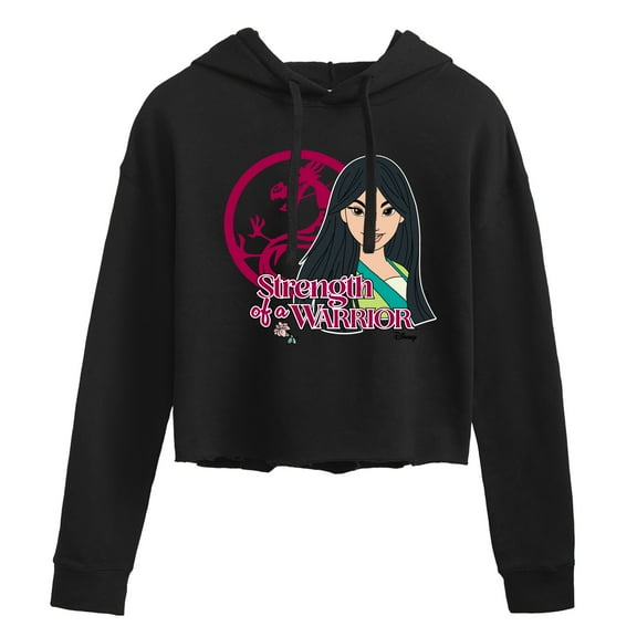 Disney Princess - Strength Of A Warrior - Juniors Cropped Pullover Hoodie