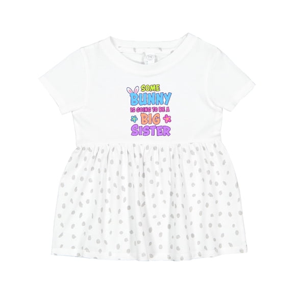 Inktastic Some Bunny is Going to Be a Big Sister with Bunny Ears and Flowers Girls Baby Dress