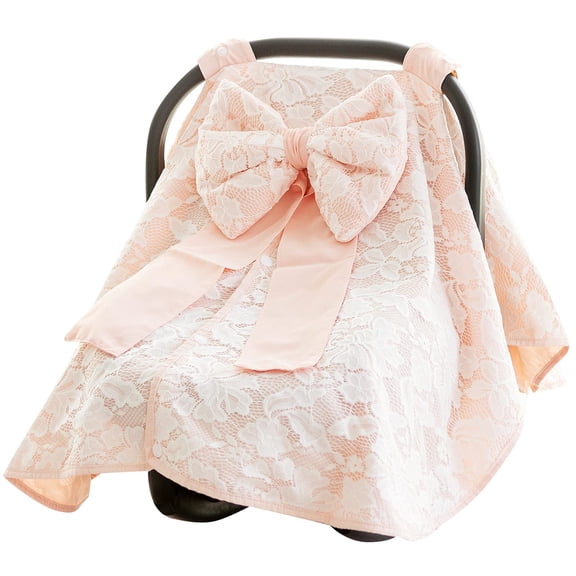 YIYIQCSJ Baby Carseat Canopy Cover with Bow Stroller for Girls for Newborn