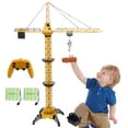 thumbnail image 1 of KNACKTOYZ 6 Channel Remote Control Crane Toy for Kids - 50.4 inch RC Tower Crane with LED Lights & Sounds, 680&Acirc;&deg; Rotation Lift Construction Vehicles, Excavator Toy fo, 1 of 6