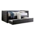 thumbnail image 2 of Suzo Daybed with Trundle, Gray Flannelette Upholstery, Nailhead Trim, 2 of 7