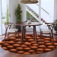 thumbnail image 4 of Basketball Sport Round Living Room Rugs 5 ft, Brown Ball Gaming Sport Geometric Abstract Art Washable Area Rug with Non-Slip Sturdy Edge Binding Round Carpet for Entryway Kitchen Bedroom Bathroom, 4 of 9