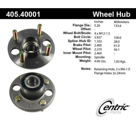 Integra Hub - Wheel Bearing and Hub Assembly-C-TEK Standard Rear fits 86-89 Acura Integra