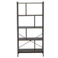 thumbnail image 2 of 4 Tier Industrial Bookshelf, Floor Standing Storage Rack in Living Room Office Study, Large Storage Space, Simple Assembly, Stable Steel Frame, Rustic Brown, 2 of 6