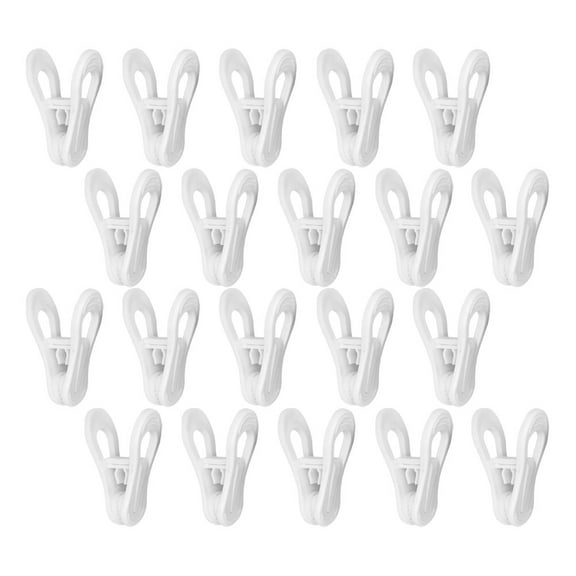 HEMOTON White ABS Plastic Clothespins with Large Clips for Holding Clothes WindProof Pieces