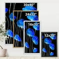 thumbnail image 4 of Designart 'Detail of Blue Flowers On Black Background II' Traditional Framed Canvas Wall Art Print, 4 of 5