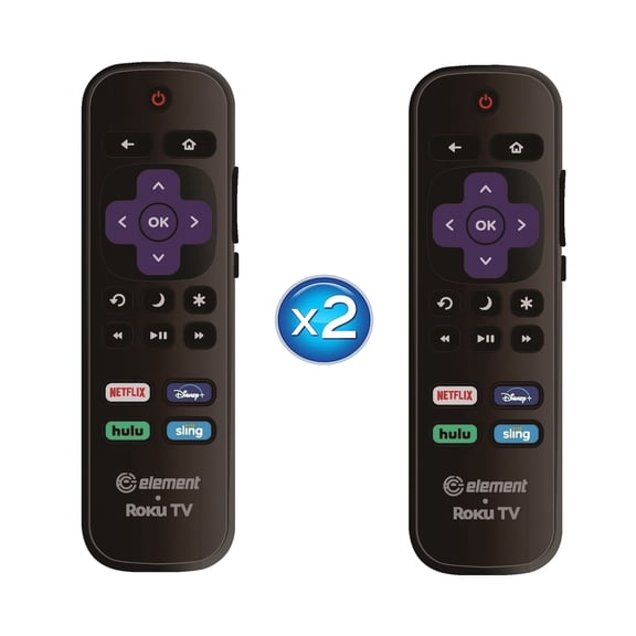 2 Pack - OEM Replacement Remote Control fit for All Element Roku TV Smart 4K Ultra HDTV 【Only Works with Element Roku TV, Not for Roku Stick and Roku Box】 (Netflix/Disney Plus/Hulu/Sling)