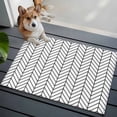 thumbnail image 3 of Entryway Rug 2'x3', White Geometric Small Rug for Kitchen Bathroom Door Mat Indoor Entrance, Modern Minimalism Black Striped Lines Non-Slip Area Rugs Floor Mats Carpet Front Door Rugs, 3 of 8