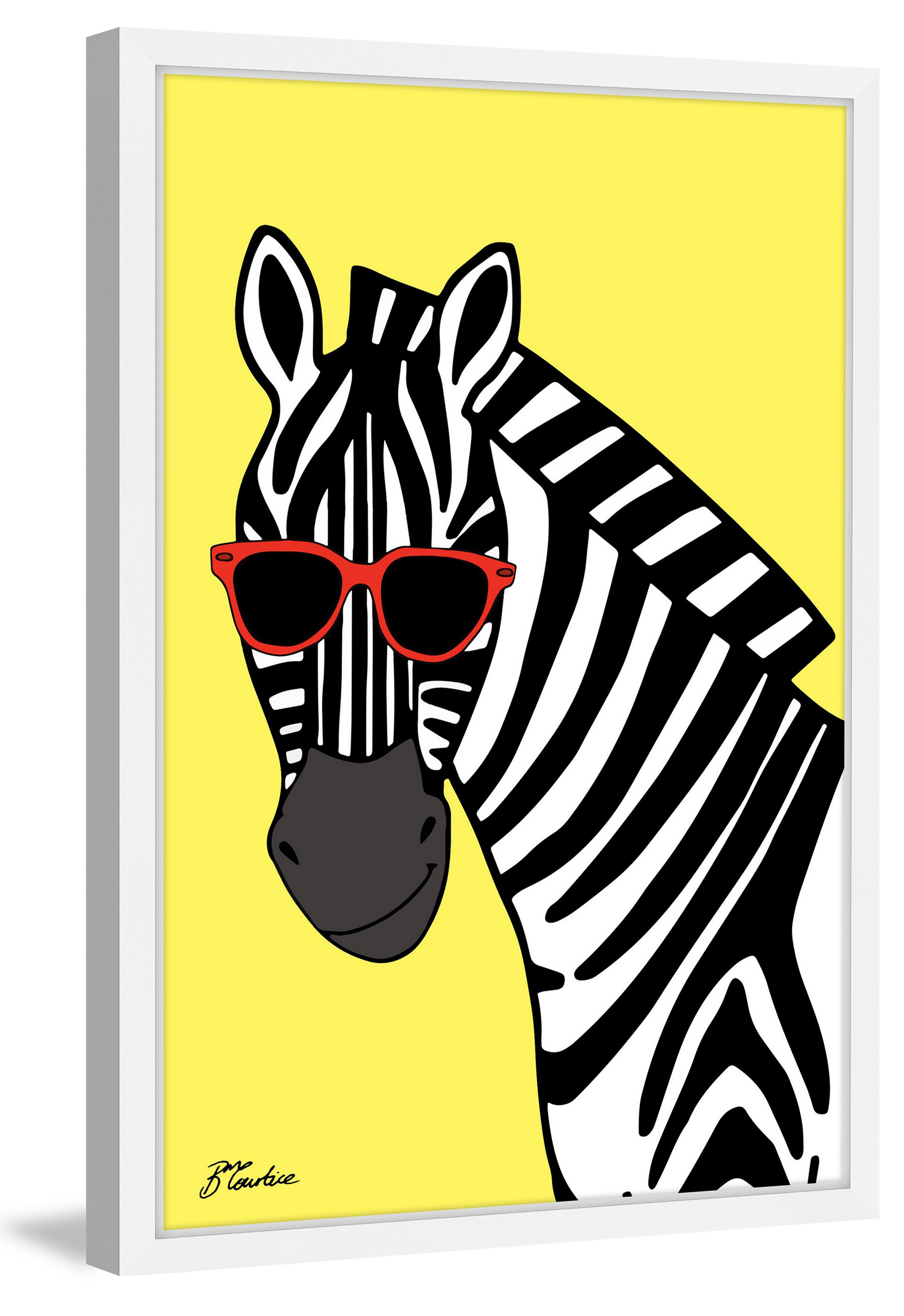 "Zebra Hippy Head" Framed Painting Print
