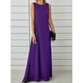 thumbnail image 2 of Mengpipi Womens Dresses Sleeveless Elegant Crew Neck A-Line Maxi Dresses S-XXL, 2 of 5