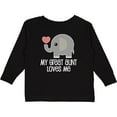 thumbnail image 3 of Inktastic Great Aunt Loves Me Elephant Boys or Girls Long Sleeve Toddler T-Shirt, 3 of 5