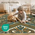 thumbnail image 4 of ODIKA 2'x3' Washable Accent Rug Pet Friendly, Bedside Mat Tropical Jungle With Vintage Striped Geometric Trim Snake Boho Refined for Bedroom, Nursery, RV, 4 of 7