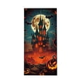 thumbnail image 2 of Halloween Door Cover Background Halloween Door Decorations Banner Fabric Pumpkin Ghost Hanging Door Poster Sign Banner Hanging Cloth Party Tapestry for Outdoor Indoor Halloween Party Decor, 2 of 7
