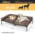 thumbnail image 3 of Veehoo Cooling Raised Dog Bed + Removable Double Dog Bed Cushion, 59" x 37.5", Brown, 3 of 7