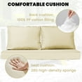 thumbnail image 6 of SDJPOI Outdoor Loveseat Cushion Set, 48 x 24 inch, Waterproof & Fade Resistant Cushions for Couch Bench and Swing ( Beige), 6 of 7