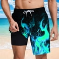 thumbnail image 2 of Pantalones Cortos para Hombre Cintura Elástica con Bolsillos, Forro de Impresión de Moda Casual para la Playa, Al Aire Libre Y el Uso Diario, 2 of 6
