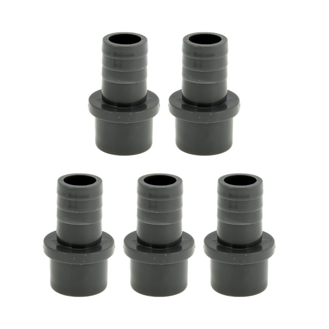 Conector de tubería recto de plástico Unique Bargains de 1.3"x1" con barbado para manguera gris, 5 piezas